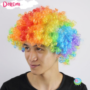 Peluca AFRO PAYASO TRICOLOR