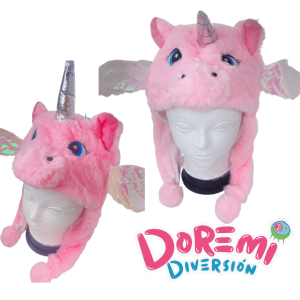 Gorro unicornio rosa