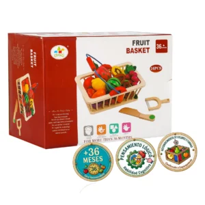 Canasta de Frutas de Madera